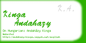 kinga andahazy business card